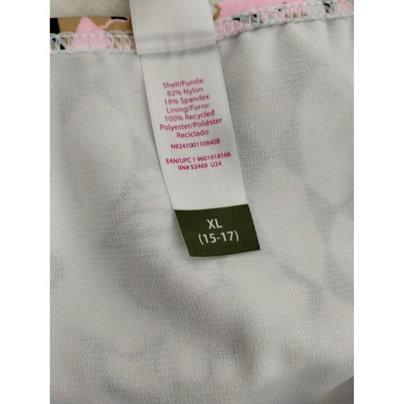 No Boundaries Junior Girls XL Daisy Floral High Waist Lattice Side Bikini Bottom - Picture 5 of 7